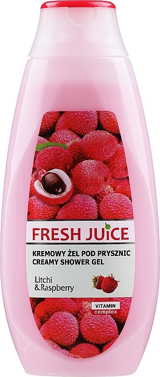 Shower Cream-Gel "Litchi and & Raspberry" - Fresh Juice Creamy Shower Gel Litchi & Raspberry — photo N1