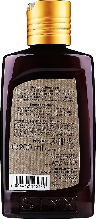 Red Hair Shampoo"Henna" - Styx Naturcosmetic Shampoo — photo N2