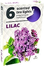 Fragrances, Perfumes, Cosmetics Tealights 'Lilac', 6 pcs - Admit Scented Tea Light Lilac