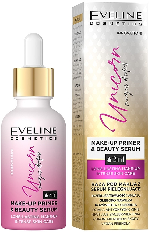 Makeup Primer & Beauty Serum - Eveline Unicorn Magic Drops Beauty Make Up Primer & Beauty Serum — photo N1