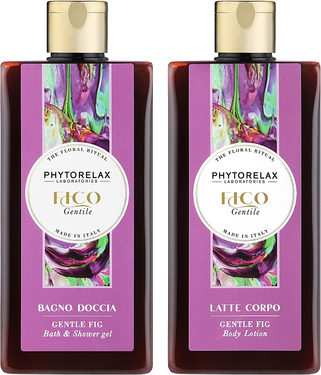 Set - Phytorelax Laboratories The Floral Ritual Gentle Fig (sh/gel/250ml + b/lot/250ml) — photo N2