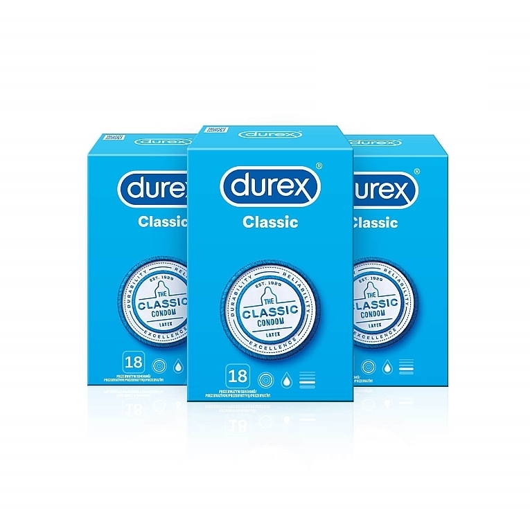 Condoms, 3x18 pcs - Durex Classic Pack — photo N1