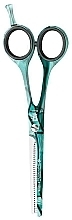 Thinning Scissors 82051-2, 5.25", turquoise - White Rose Line Art Glass — photo N1