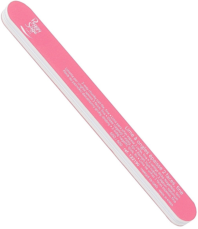 Dual Nail File, 600/600, pink - Peggy Sage 2-Way Washable Chunky Nail File — photo N1