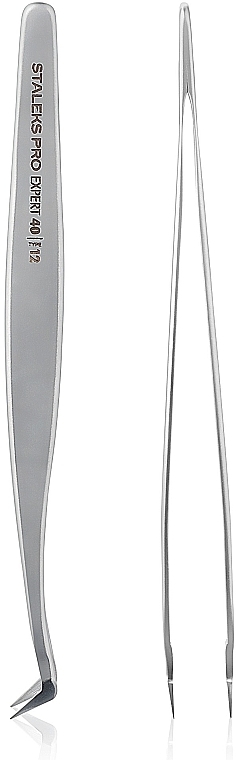 Professional Eyelash Tweezers - Staleks Expert 40 Type 12 — photo N1