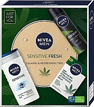 Fragrances, Perfumes, Cosmetics Set - Nivea Men Sensitive Fresh (af/sh/bal/100ml + deo/150ml + sh/gel/250ml)