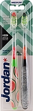 Fragrances, Perfumes, Cosmetics Medium Toothbrushes, black + green with watermelon - Jordan Individual Clean Medium