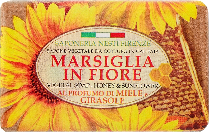 Honey and Sunflower Natural Soap - Nesti Dante Marsiglia In Fiore Honey & Sunflowers — photo N1