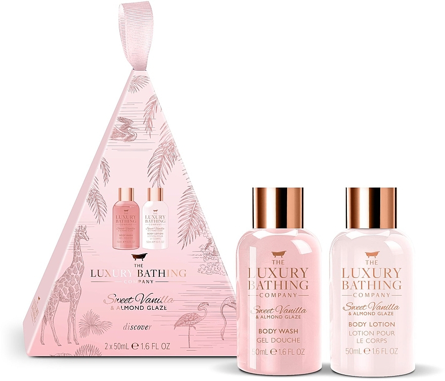 Set - Grace Cole The Luxury Bathing Sweet Vanilla & Almont Glaze Set (sh/gel/50ml + b/lot/50ml) — photo N1