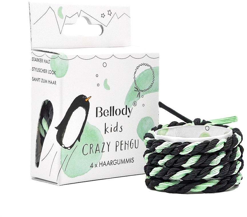 Hair Ties, 4 pcs - Bellody Kids Edition Crazy Pengu — photo N3