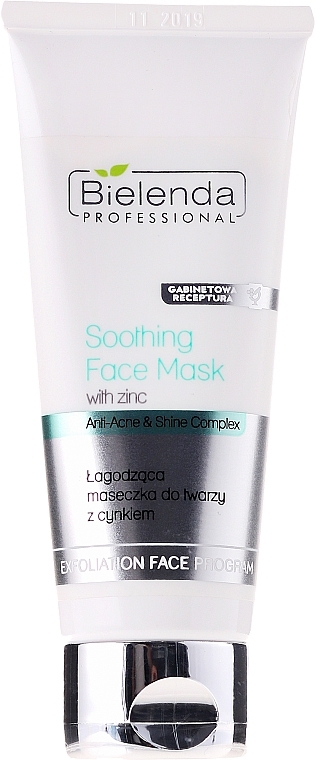 Soothing Zinc Mask - Bielenda Professional Exfoliation Face Program Soothing Mask with Zinc — photo N1