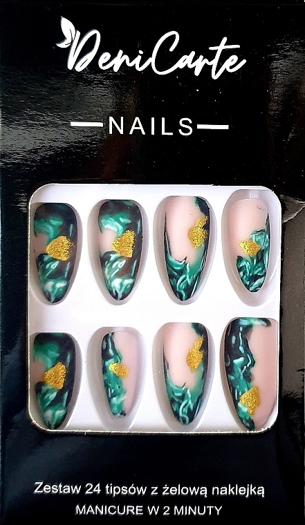 Almond Nail Tips, 24 pcs. - Deni Carte Nails 7110 — photo N1