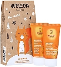 Fragrances, Perfumes, Cosmetics Set - Weleda Mini Sanddorn Set (sh/gel/20ml + b/lot/20ml)