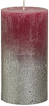 Fragrances, Perfumes, Cosmetics Cylindrical Candle, burgundy, 130x68mm - Bolsius Metallic Candle