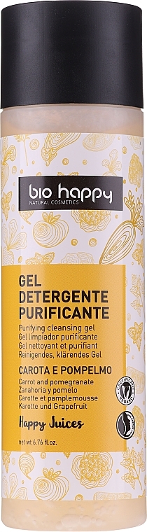 Cleansing Face Gel "Yellow Carrots & Grapefruit" - Bio Happy Face Gel Cleanseryellow Carrot And Grapefruit — photo N1