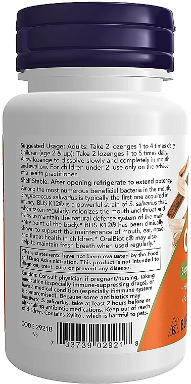 Oral Probiotics - Now Foods OralBiotic Supports Ear, Nose And Health — photo N2