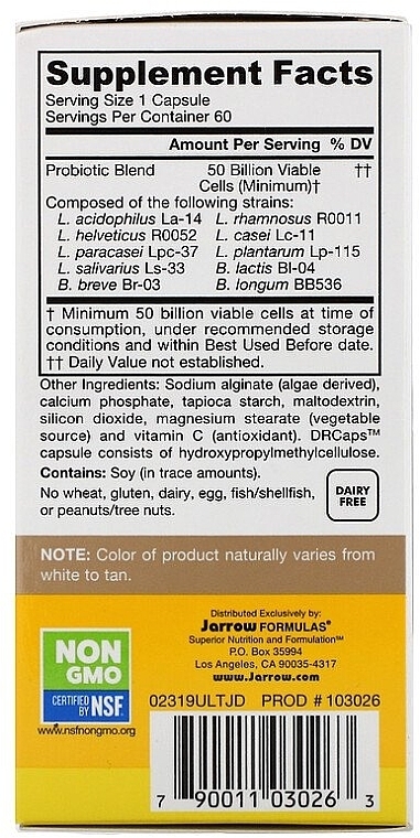 Dietary Supplement "Probiotics" - Jarrow Formulas Ultra Jarro-Dophilus Ultra, 50 Billion — photo N3