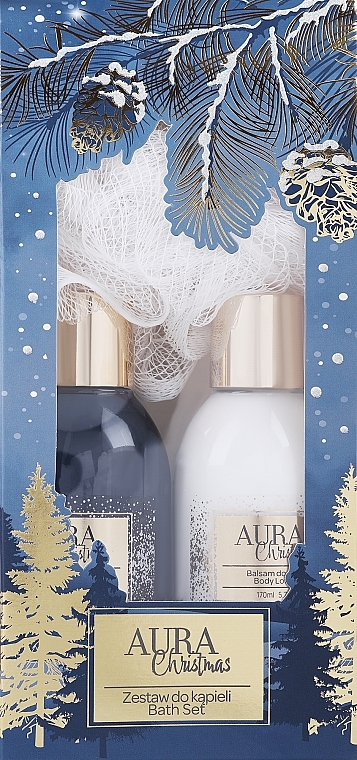 Christmas Set - Aura Cosmetics (b/wash/170ml + b/lot/170ml + sponge) — photo N2