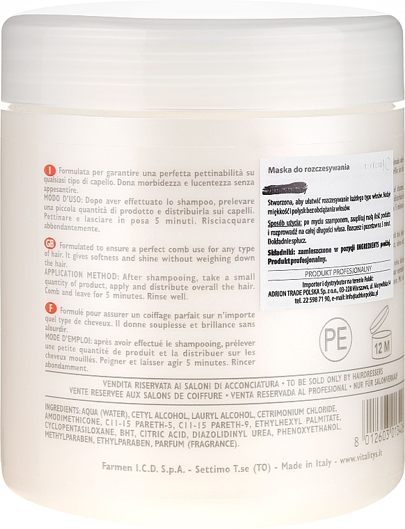 Detangling Hair Mask - Vitality's Effecto Detangling Mask — photo N9