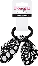 Fragrances, Perfumes, Cosmetics Hair Tie, FA-5621, black, black and white bow - Donegal