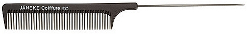 Comb, black - Janeke Polycarbonate Toupierkamm 821, Titanium — photo N2