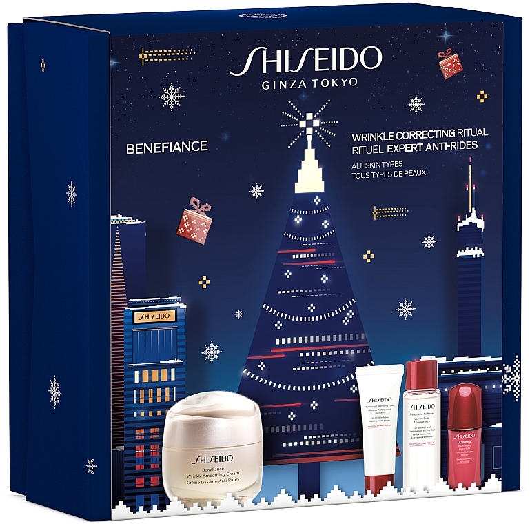 Set - Shiseido Benefiance Holiday Kit (f/cr/50ml + clean/foam/15ml + f/lot/30ml + f/conc/10ml) — photo N1