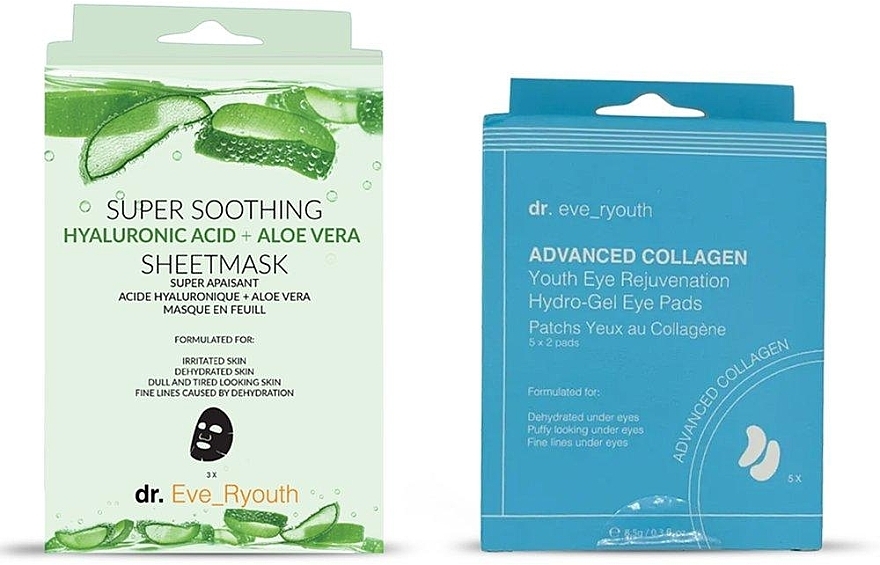 Set - Dr. Eve_Ryouth Super Soothing + Advanced Collagen (f/mask/3pcs+eye/patch/5pcs) — photo N1