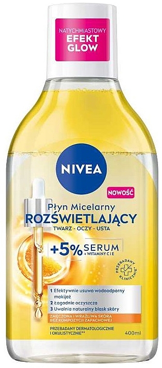 Brightening Micellar Water with 5% Vitamin C and E Serum  - NIVEA Illuminating Micellar Water — photo N1