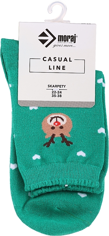 Women Christmas Socks, CSL250-331, Green - Moraj — photo N1