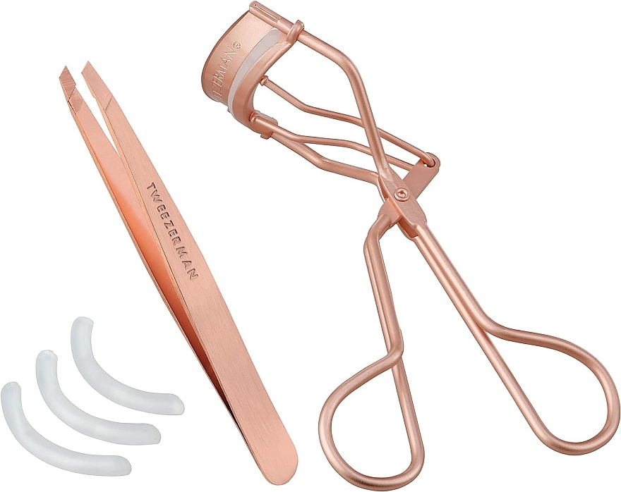 Eyebrow and Eyelash Set - Tweezerman Rose Gold Tweezer & Lash Curler Set — photo N2