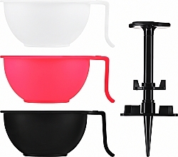 Hair Coloring Bowl, 235 ml, black + pink + white - Bifull Professional — photo N1