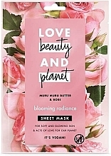 Fragrances, Perfumes, Cosmetics Facial Mask - Love Beauty&Planet Muru Muru Butter & Rose Blooming Radiance Sheet Mask