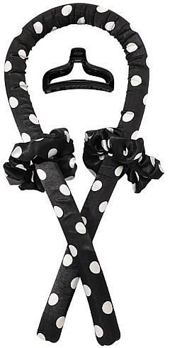 Curling Set, black with white polka dots, 5 cs - Ecarla Curling Headband — photo N1