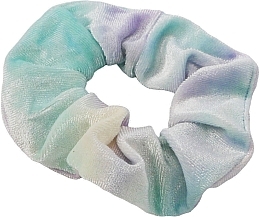 Velvet Hair Tie, turquoise and white - Lolita Accessories — photo N1