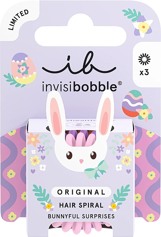 Hair Tie Set, 3 pcs. - Invisibobble Hair Band Original Easter Bunnyful Surprises — photo N1