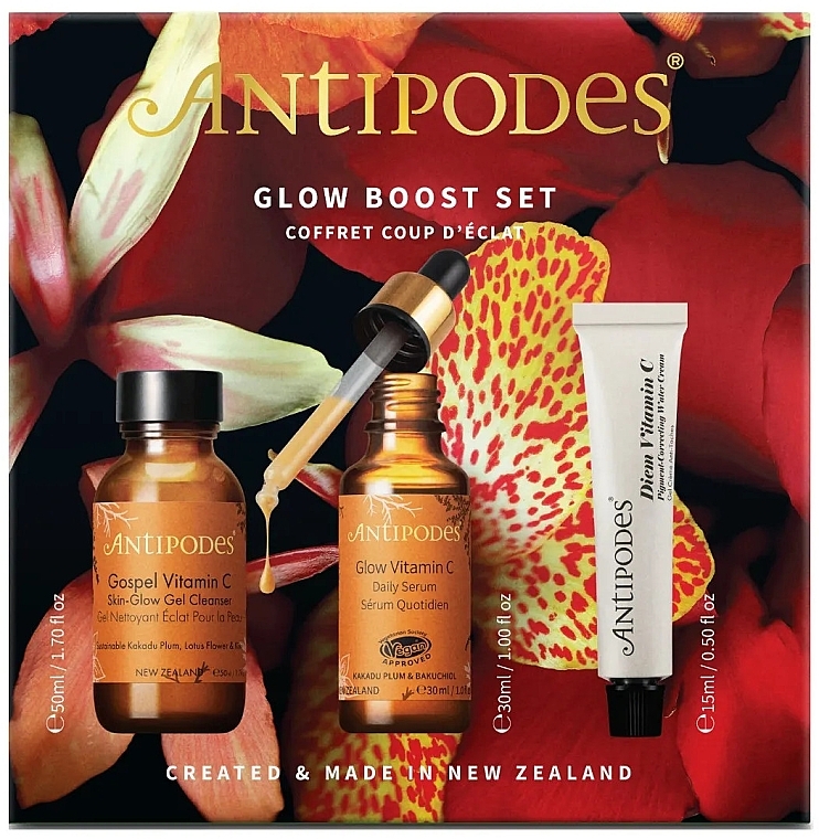 Set - Antipodes Glow Boost Set (ser/30 ml + gel/50 ml + cr/15 ml) — photo N1