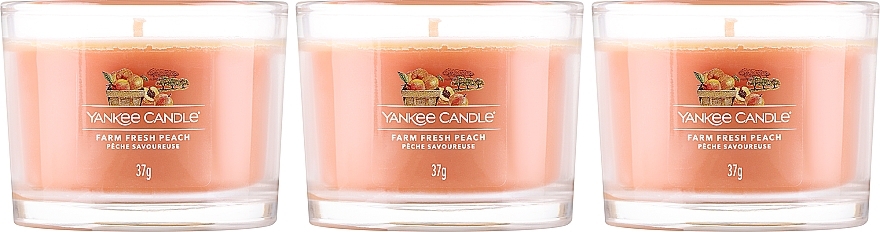 Set - Yankee Candle Farm Fresh Peach (candle/3x37g) — photo N2