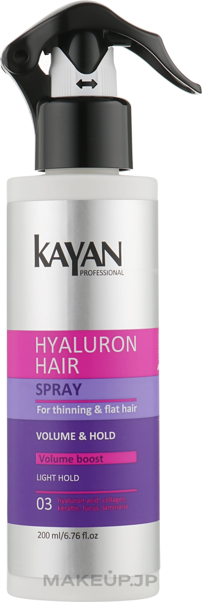Thinning & Flat Hair Spray - Kayan Professional Hyaluron Hair Spray — photo 250 ml