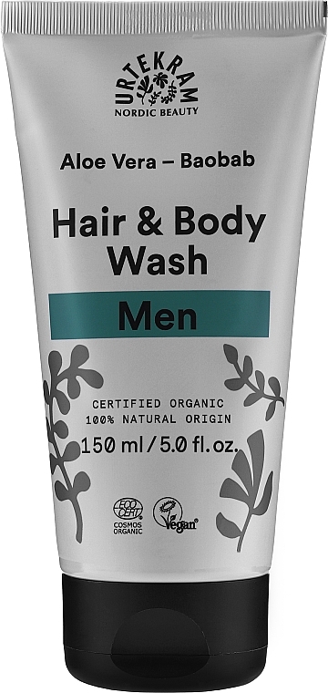 Aloe Vera & Baobab Hair & Body Wash - Urtekram Men Aloe Vera Baobab Hair & Body Wash — photo N1
