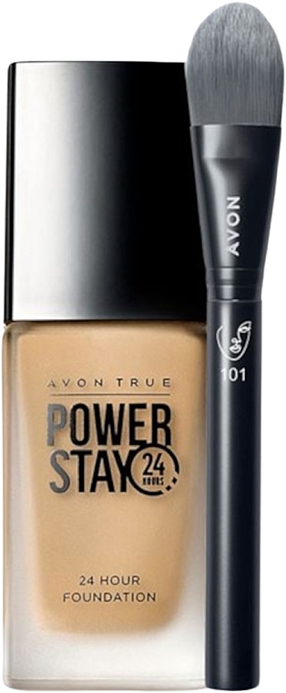 Set - Avon True Power Stay (foundation/30ml + brush/1pc) — photo N1