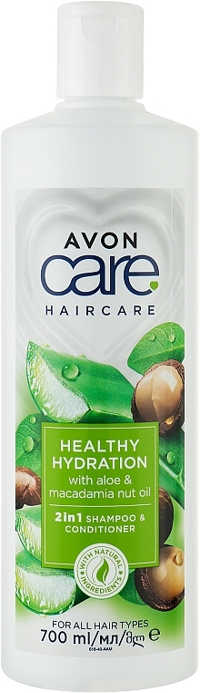 2-in-1 Conditioner & Shampoo with Aloe & Macadamia Nut - Avon Care Healthy Hydration 2 In 1 Shampoo & Conditioner — photo N1