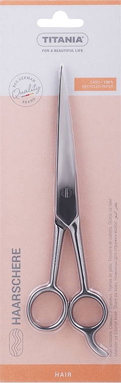 Hairdressing Scissors, 19 cm - Titania Hair Scissors Hook — photo N1