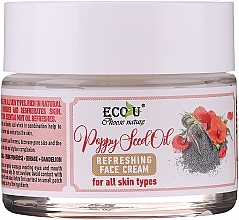 Refreshing Poppy Seed Oil Face Cream for All Skin Types - Eco U Poppy Seed Oil Refreshing Face Cream For All Skin Type — photo N2