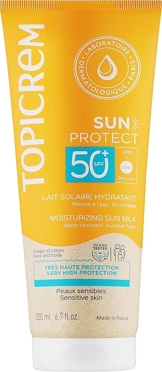 Moisturizing Sunscreen Body Lotion SPF50+ - Topicrem Sun Protect Moisturuzung Sun Milk — photo N2