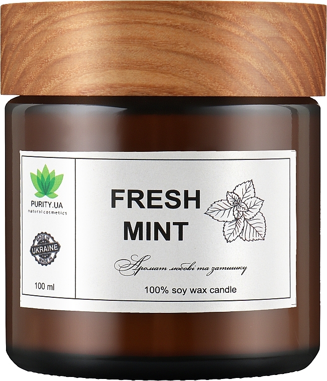 Fresh Mint Scented Candle, in jar - Purity Candle — photo N3