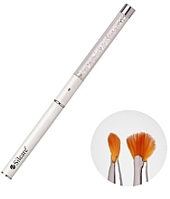 Fragrances, Perfumes, Cosmetics Nail Art Ombre Brush with Crystals # 4, white - Silcare