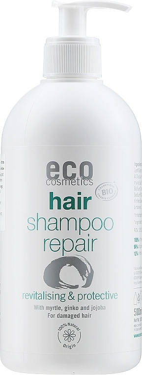 Revitalizing Shampoo with Myrtle, Ginkgo Biloba, and Jojoba Extracts, with dispenser - Eco Cosmetics Hair Shampoo Repair Revitalising & Protective — photo N1