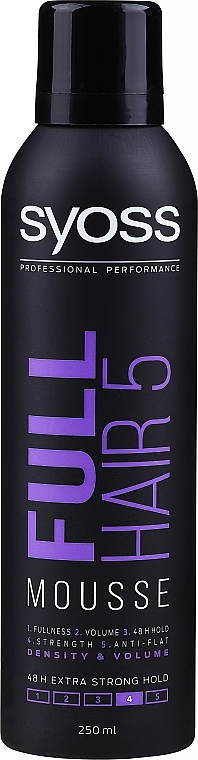 Extra Strong Hold Styling Mousse - Schwarzkopf Proffesional Syoss Full Hair 5 — photo N1