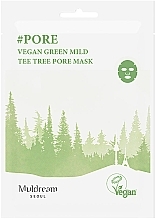 Sheet Mask for Oily & Combination Skin - Muldream Vegan Green Mild Tee Tree Pore Mask — photo N1