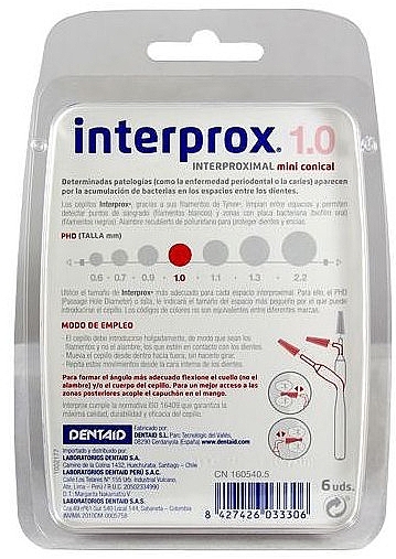 Interdental Brushes, 1 mm - Dentaid Interprox 4G Mini Conical — photo N2